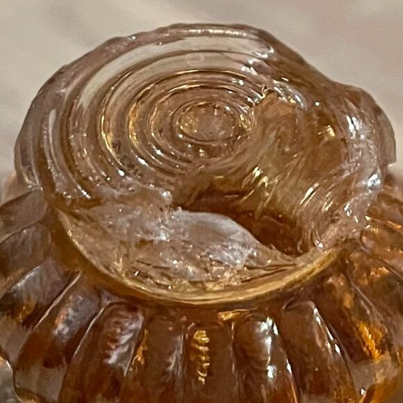 Imperial Glass Carnival Glass “Open Rose” Covered Sugar Bowl –Marigold READ - Picture 3 of 6